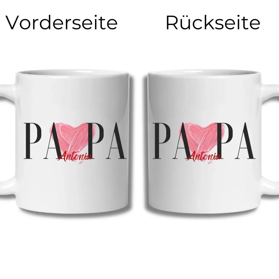 Papa Tasse personalisiert mit Namen der Kinder Little Mathilda Little Mathilda Keramik Tasse