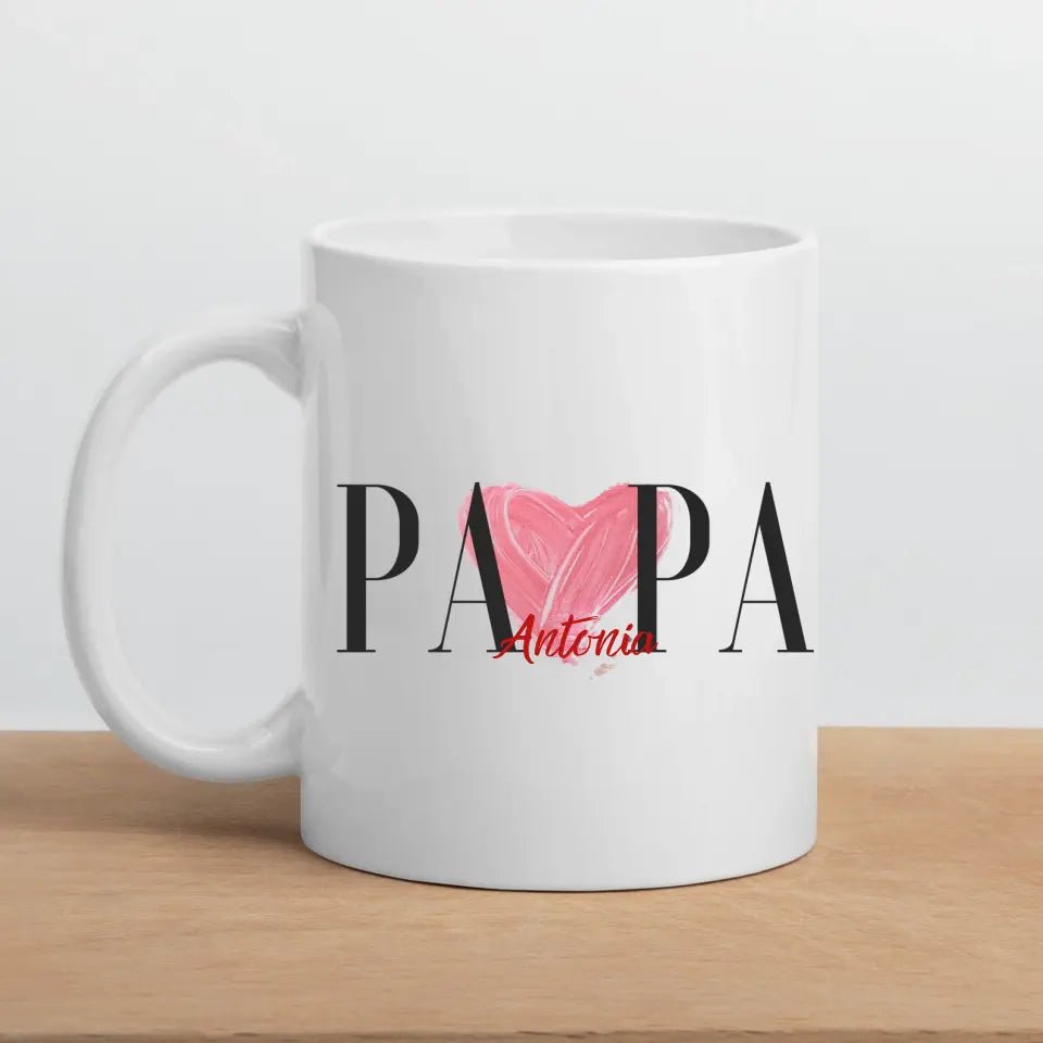 Papa Tasse personalisiert mit Namen der Kinder Little Mathilda Little Mathilda Keramik Tasse