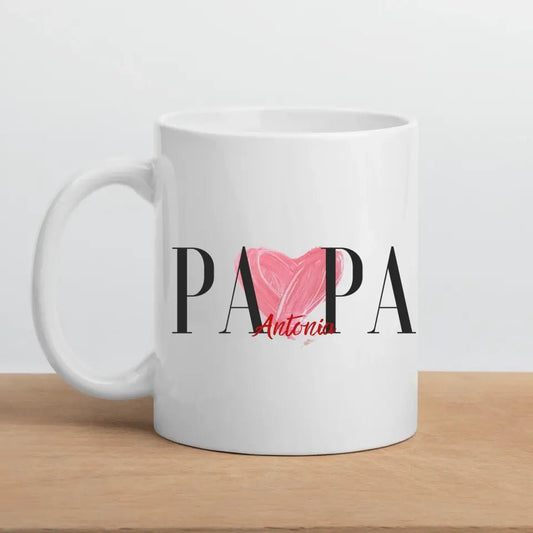 Papa Tasse personalisiert mit Namen der Kinder Little Mathilda Little Mathilda Keramik Tasse