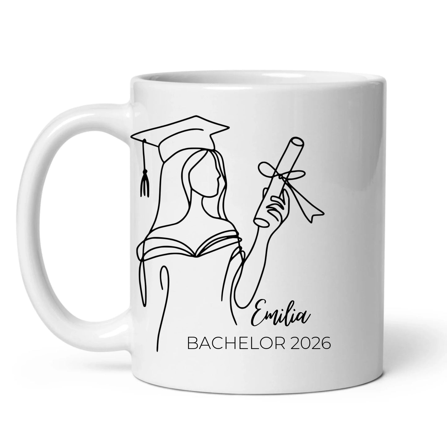 Personalisierte Abschluss - Tasse 2025 mit Namen – Erinnerungsstück zum Abschluss Little Mathilda Little Mathilda Keramik Tasse