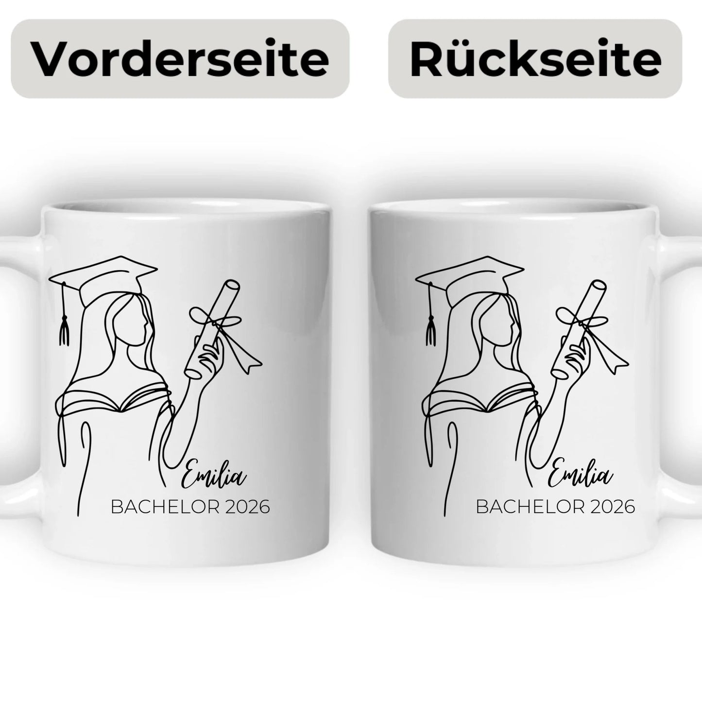 Personalisierte Abschluss - Tasse 2025 mit Namen – Erinnerungsstück zum Abschluss Little Mathilda Little Mathilda Keramik Tasse