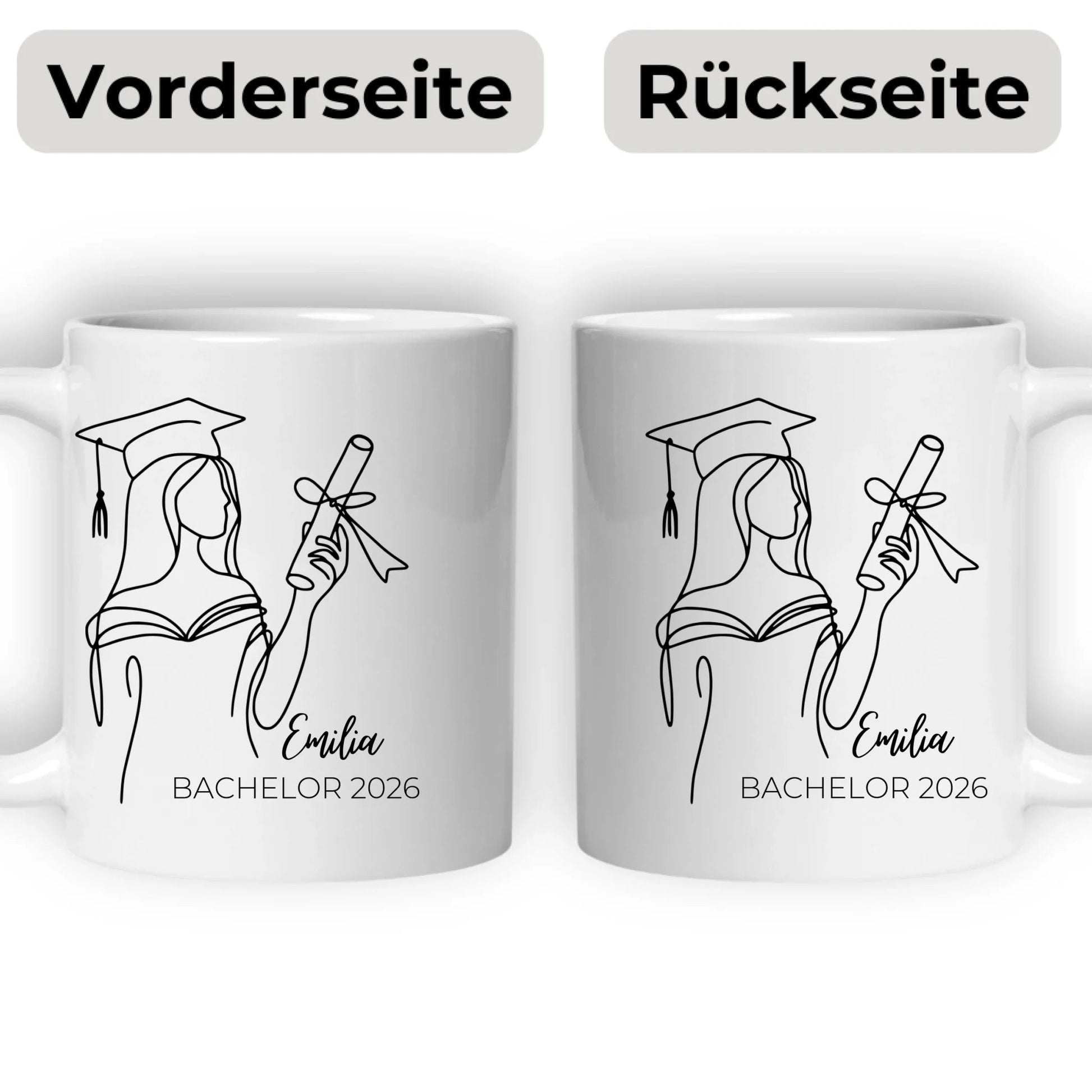 Personalisierte Abschluss - Tasse 2025 mit Namen – Erinnerungsstück zum Abschluss Little Mathilda Little Mathilda Keramik Tasse
