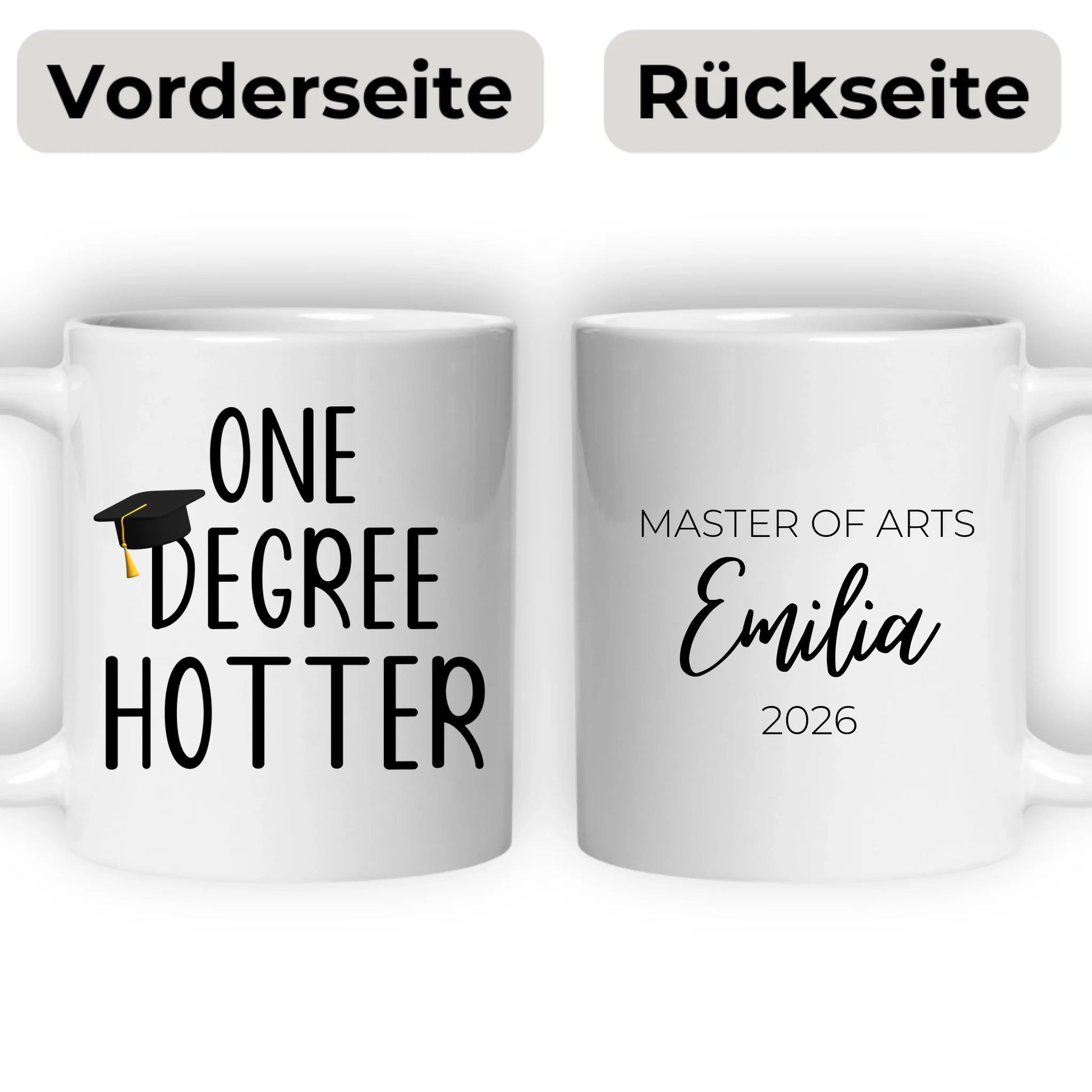 Personalisierte Abschluss Tasse "One Degree Hotter" Little Mathilda Little Mathilda Keramik Tasse