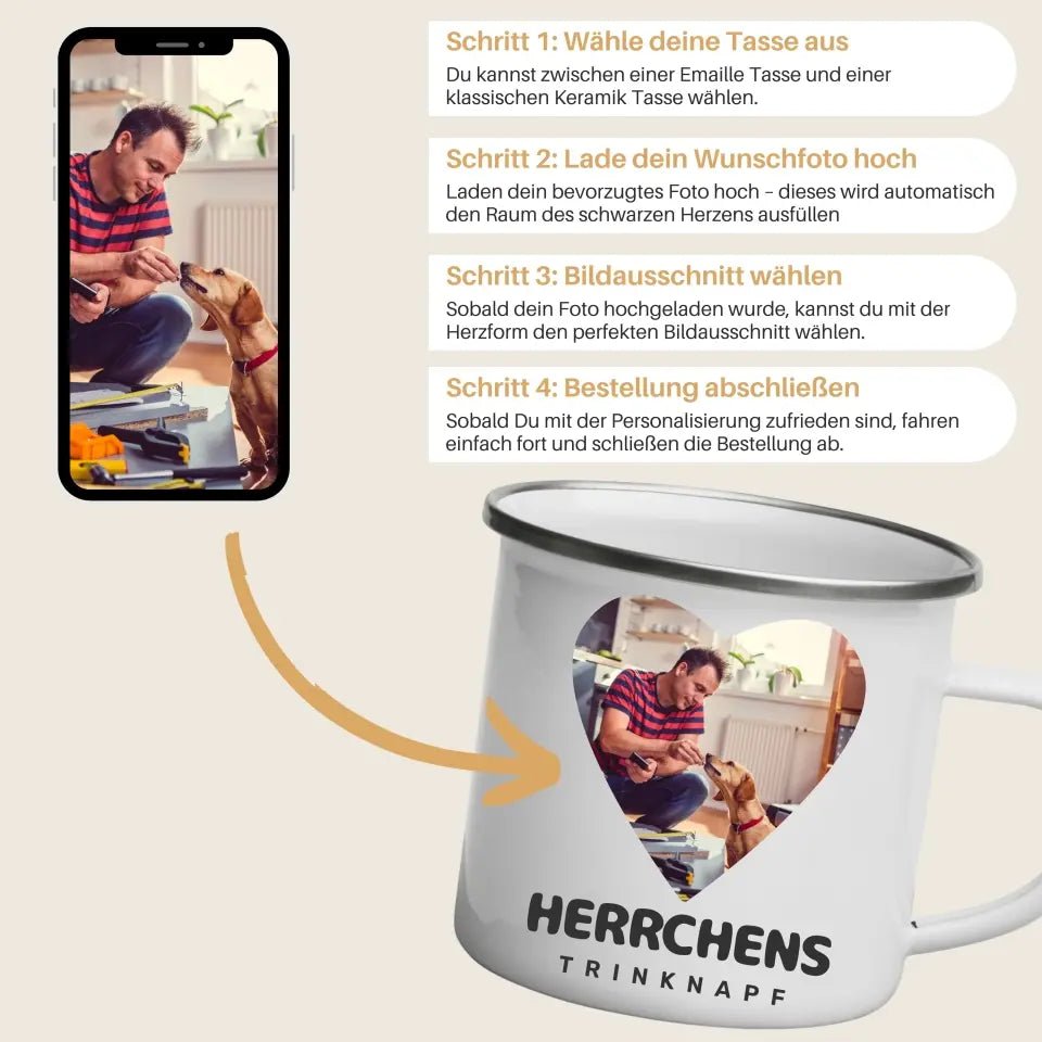 Personalisierte Geschenktasse für Hundebesitzer mit Foto "Frauchens Trinknapf" Little Mathilda Little Mathilda Keramik Tasse