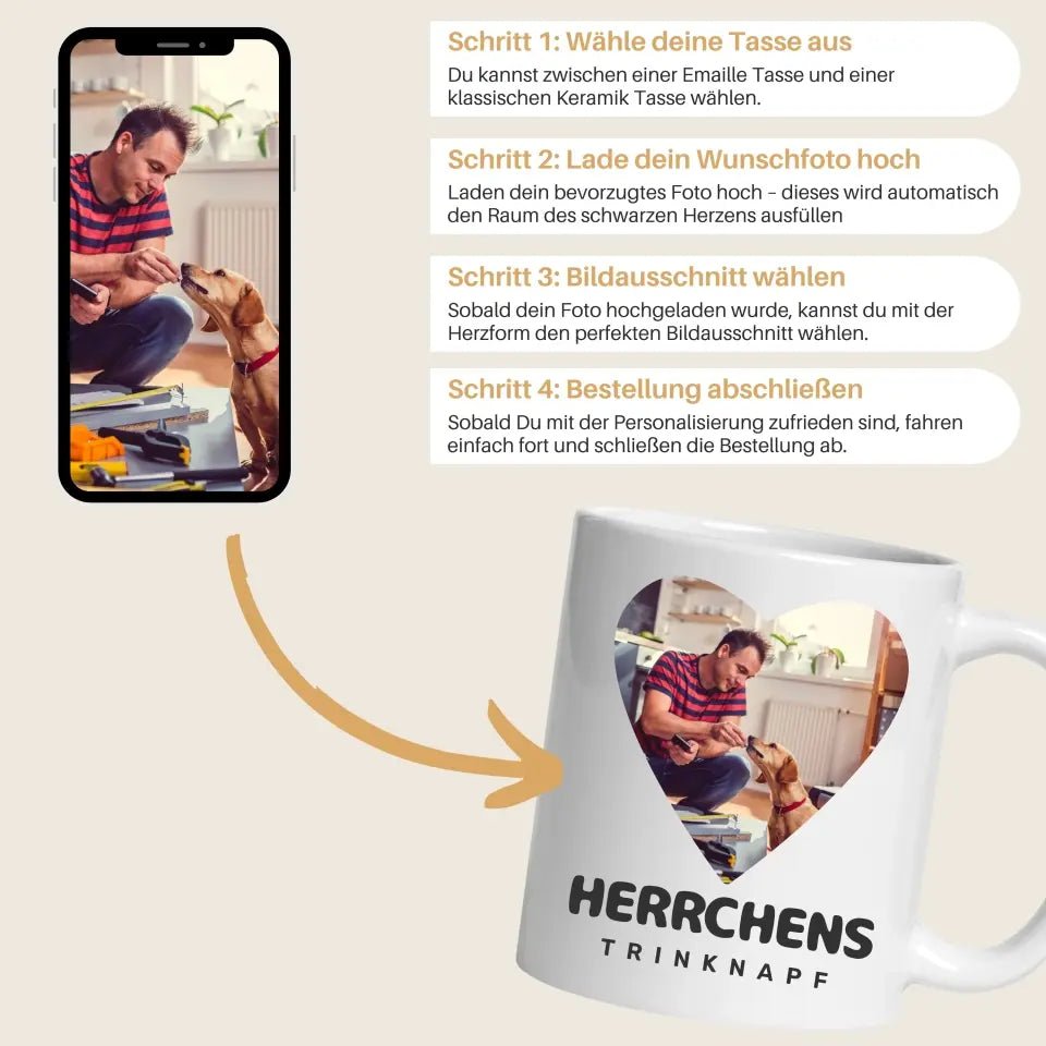 Personalisierte Geschenktasse für Hundebesitzer mit Foto "Frauchens Trinknapf" Little Mathilda Little Mathilda Keramik Tasse