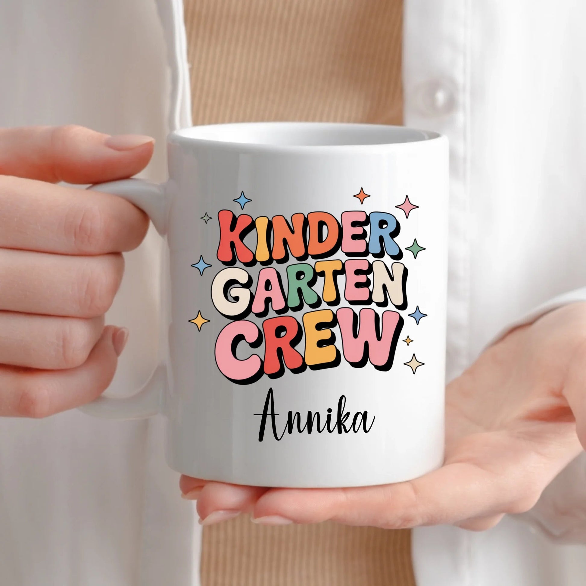 Personalisierte Kaffetasse "Kinder Garten Crew" mit Namen Little Mathilda Little Mathilda Keramik Tasse
