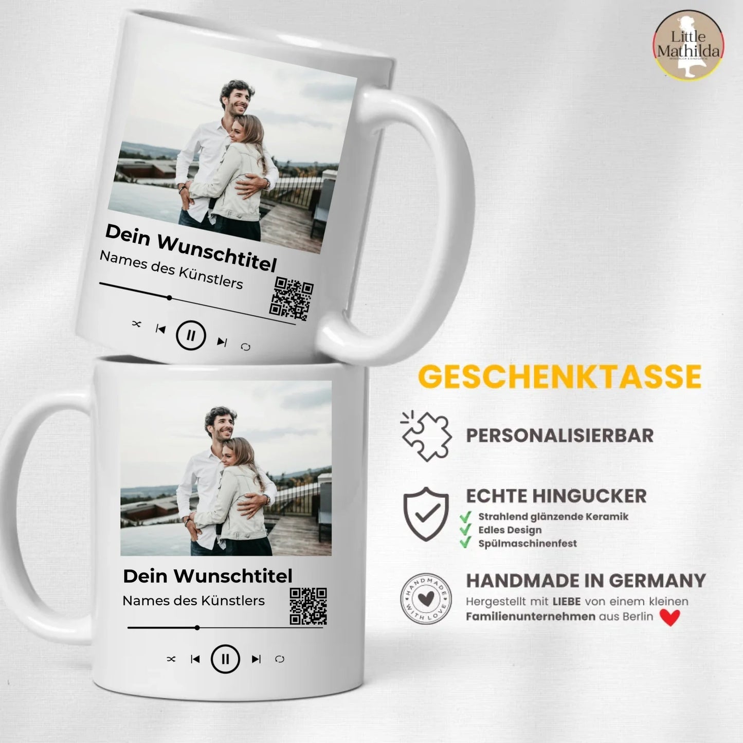 Personalisierte Keramik Tasse mit deinem Lieblingsong Little Mathilda Little Mathilda Keramik Tasse