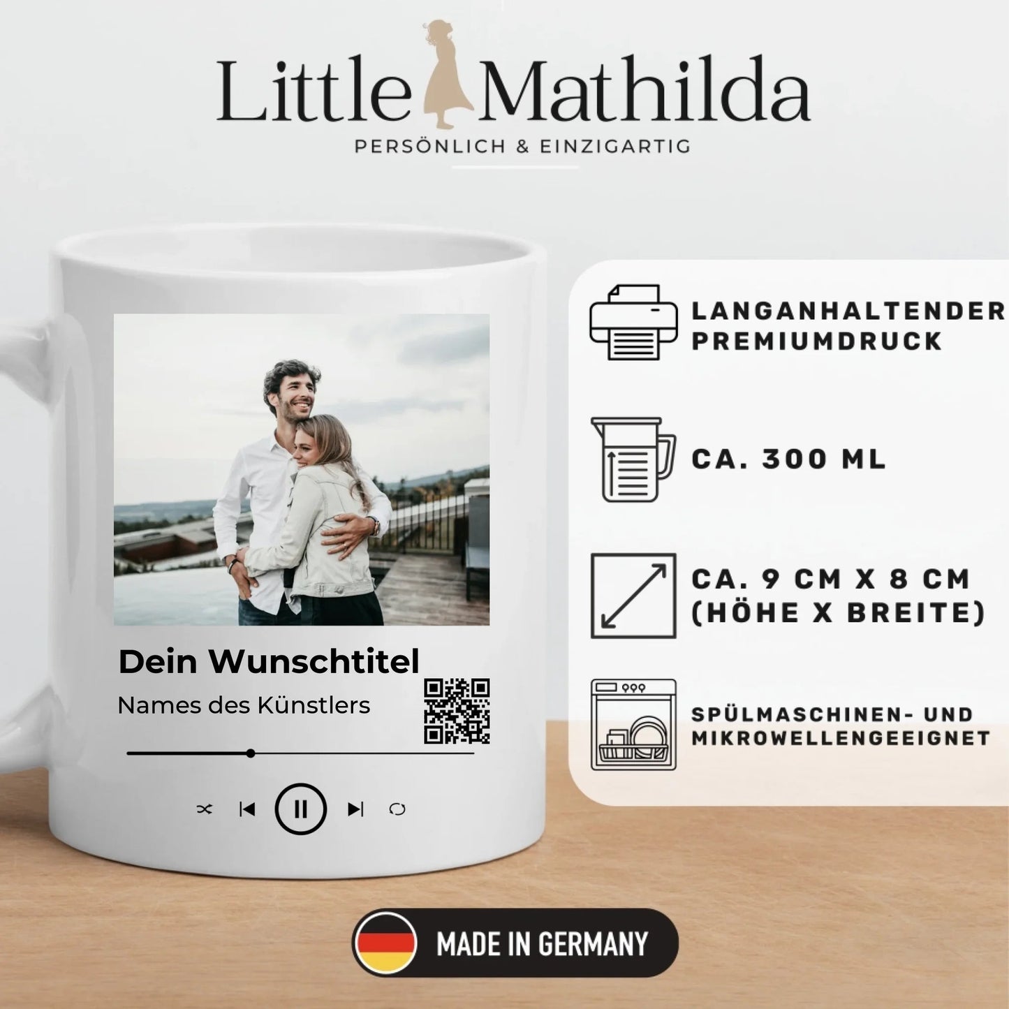 Personalisierte Keramik Tasse mit deinem Lieblingsong Little Mathilda Little Mathilda Keramik Tasse