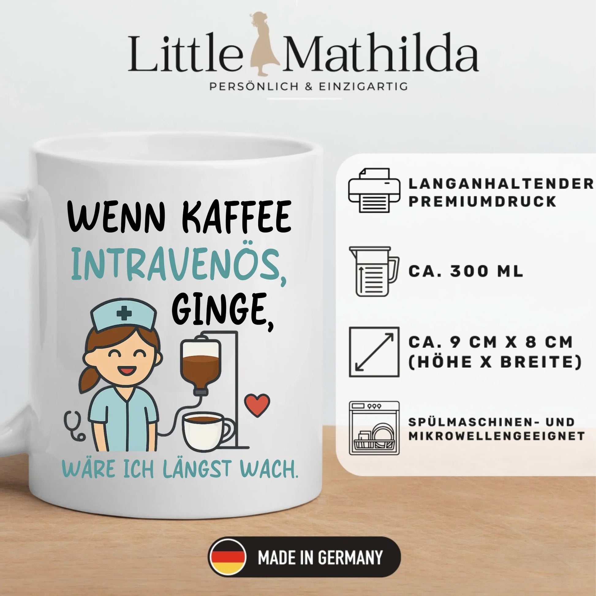 Personalisierte Krankenschwester Tasse mit Spruch Little Mathilda Little Mathilda Keramik Tasse