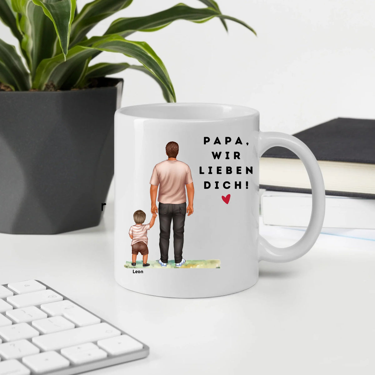 Personalisierte Papa Tasse mit Kindern und Namen – Keramiktasse | Geschenk für Vatertag & Geburtstag Little Mathilda Little Mathilda Keramik Tasse