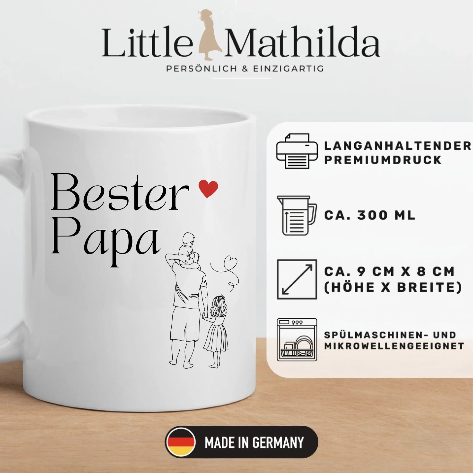 Personalisierte Tasse „Bester Papa“ Little Mathilda Little Mathilda Keramik Tasse