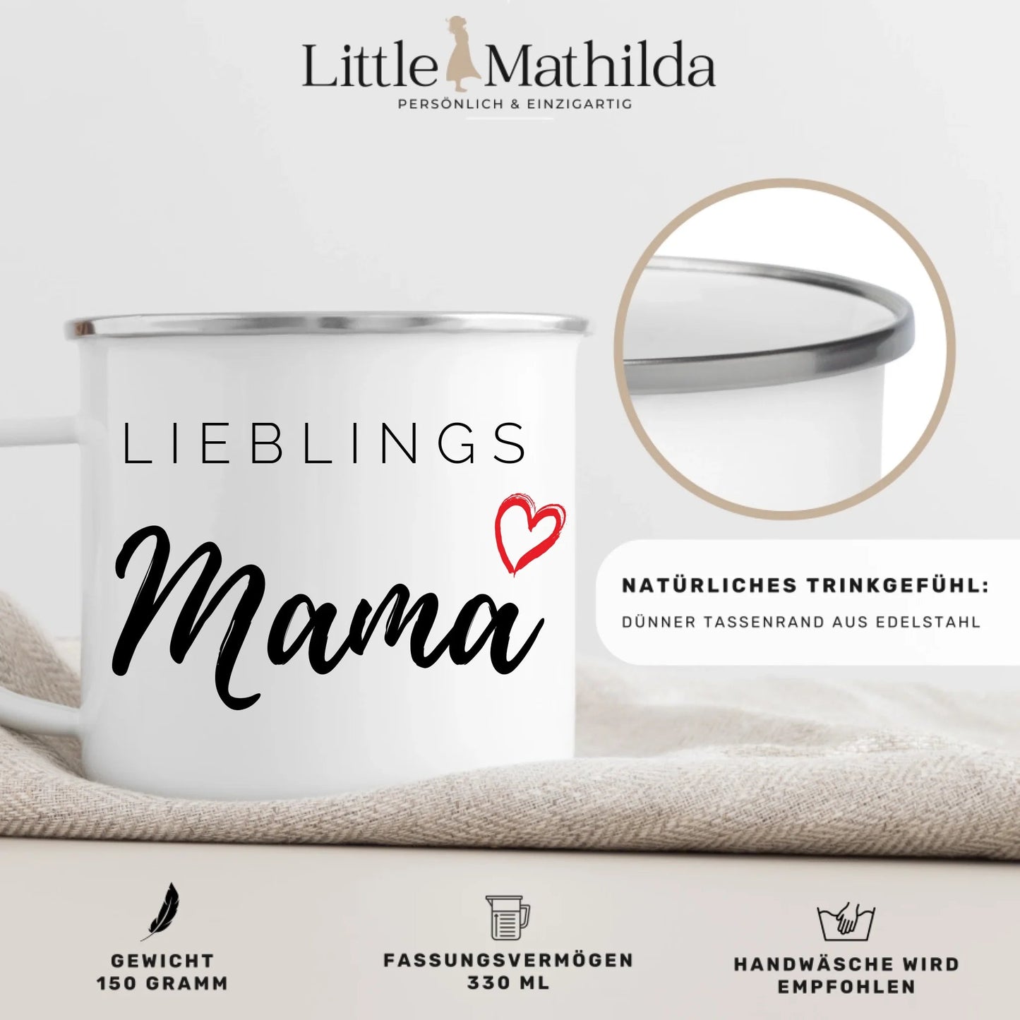 Personalisierte Tasse Lieblings Mama Little Mathilda Little Mathilda Keramik Tasse