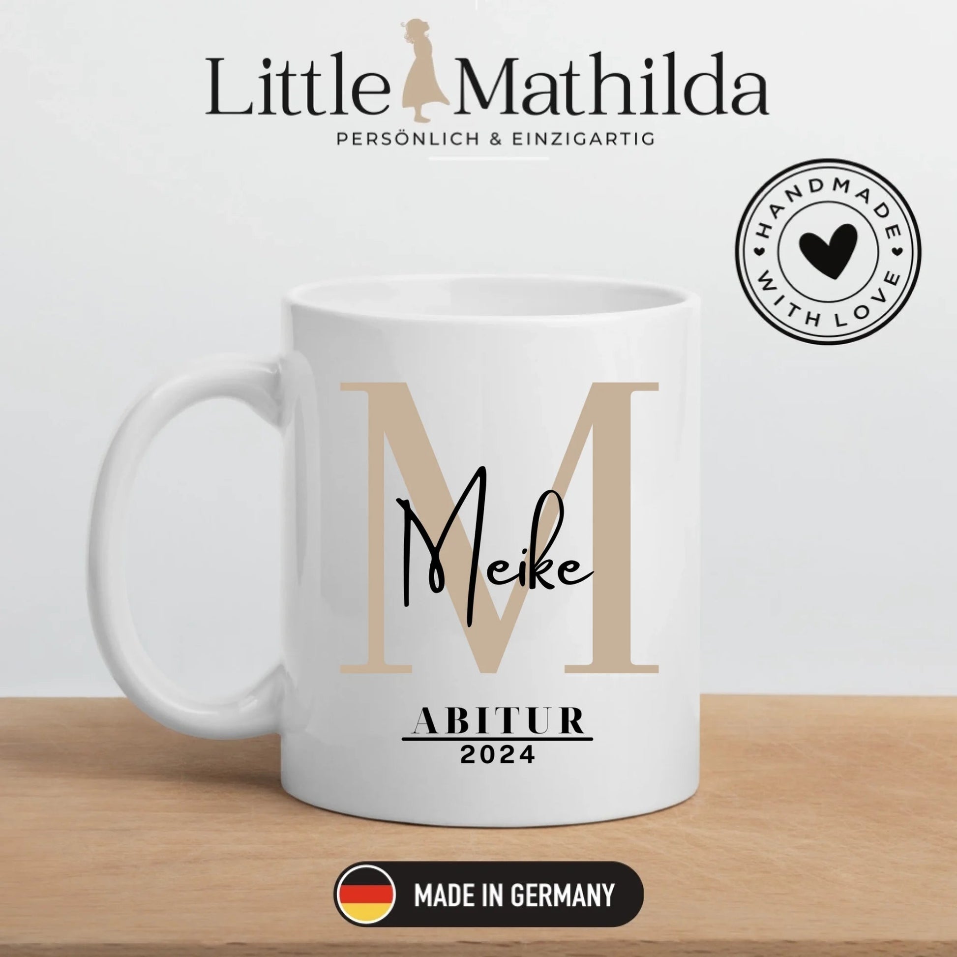 Personalisierte Tasse zum Abschluss mit Namen – Geschenk für Absolvent:innen Little Mathilda Little Mathilda Keramik Tasse