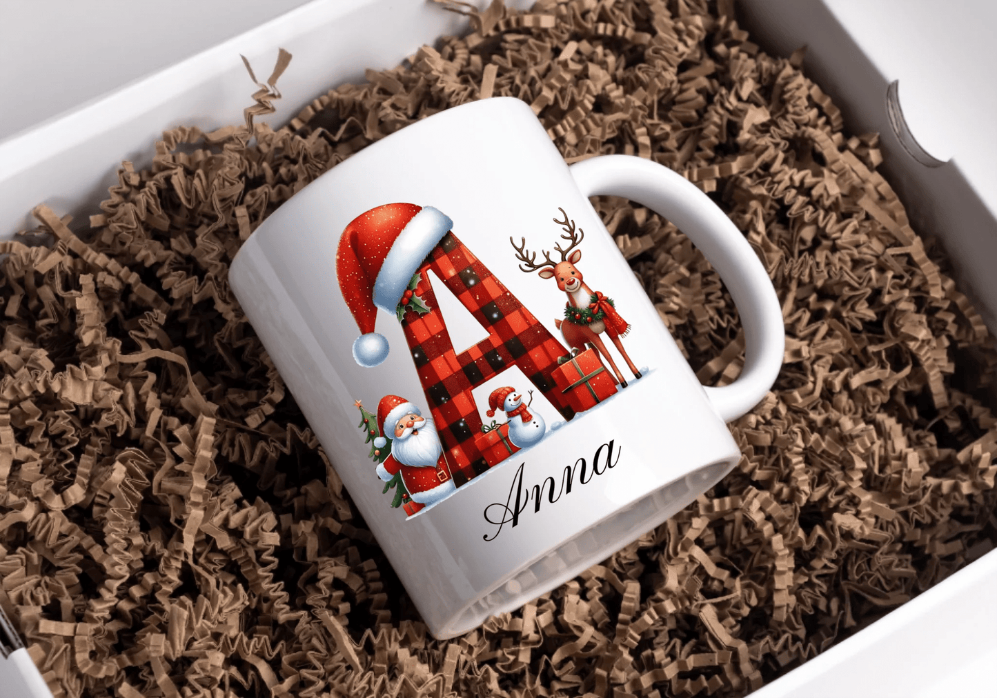 Personalisierte Weihnachtstasse mit Namen und Buchstaben Little Mathilda Little Mathilda Keramik Tasse