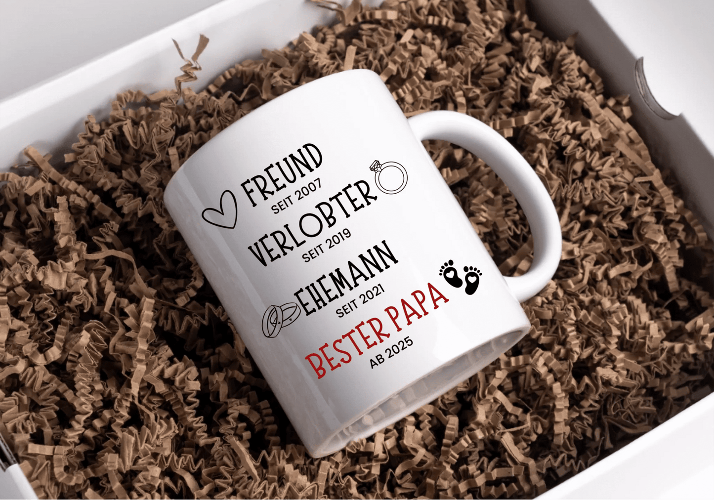 Schwangerschaft verkünden: Freund, Verlobter, Ehemann, Bester Papa Little Mathilda Little Mathilda Keramik Tasse