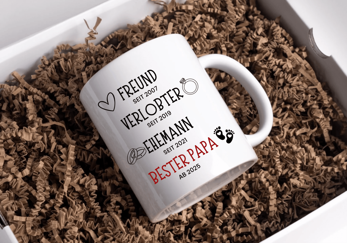 Schwangerschaft verkünden: Freund, Verlobter, Ehemann, Bester Papa Little Mathilda Little Mathilda Keramik Tasse