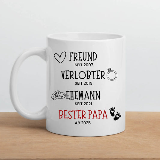 Schwangerschaft verkünden: Freund, Verlobter, Ehemann, Bester Papa Little Mathilda Little Mathilda Keramik Tasse