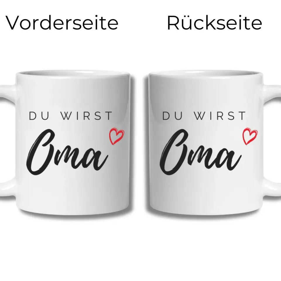Tasse „Du wirst Oma“ – Geschenk zur Schwangerschaftsverkündung Little Mathilda Little Mathilda Keramik Tasse