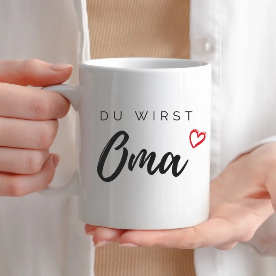 Tasse „Du wirst Oma“ – Geschenk zur Schwangerschaftsverkündung Little Mathilda Little Mathilda Keramik Tasse