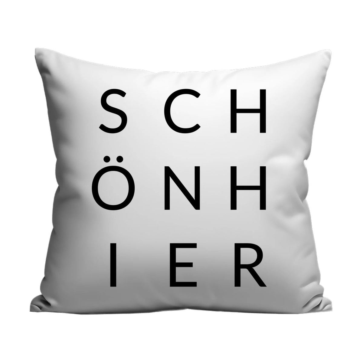Dekokissen „SCHÖN HIER“ – Modernes Baumwollkissen mit Aufdruck Little Mathilda Little Mathilda Kissen