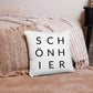 Dekokissen „SCHÖN HIER“ – Modernes Baumwollkissen mit Aufdruck Little Mathilda Little Mathilda Kissen