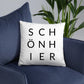 Dekokissen „SCHÖN HIER“ – Modernes Baumwollkissen mit Aufdruck Little Mathilda Little Mathilda Kissen