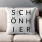 Dekokissen „SCHÖN HIER“ – Modernes Baumwollkissen mit Aufdruck Little Mathilda Little Mathilda Kissen
