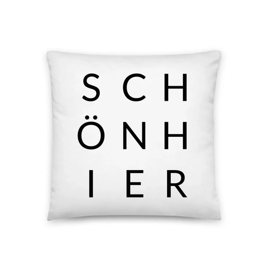 Dekokissen „SCHÖN HIER“ – Modernes Baumwollkissen mit Aufdruck Little Mathilda Little Mathilda Kissen