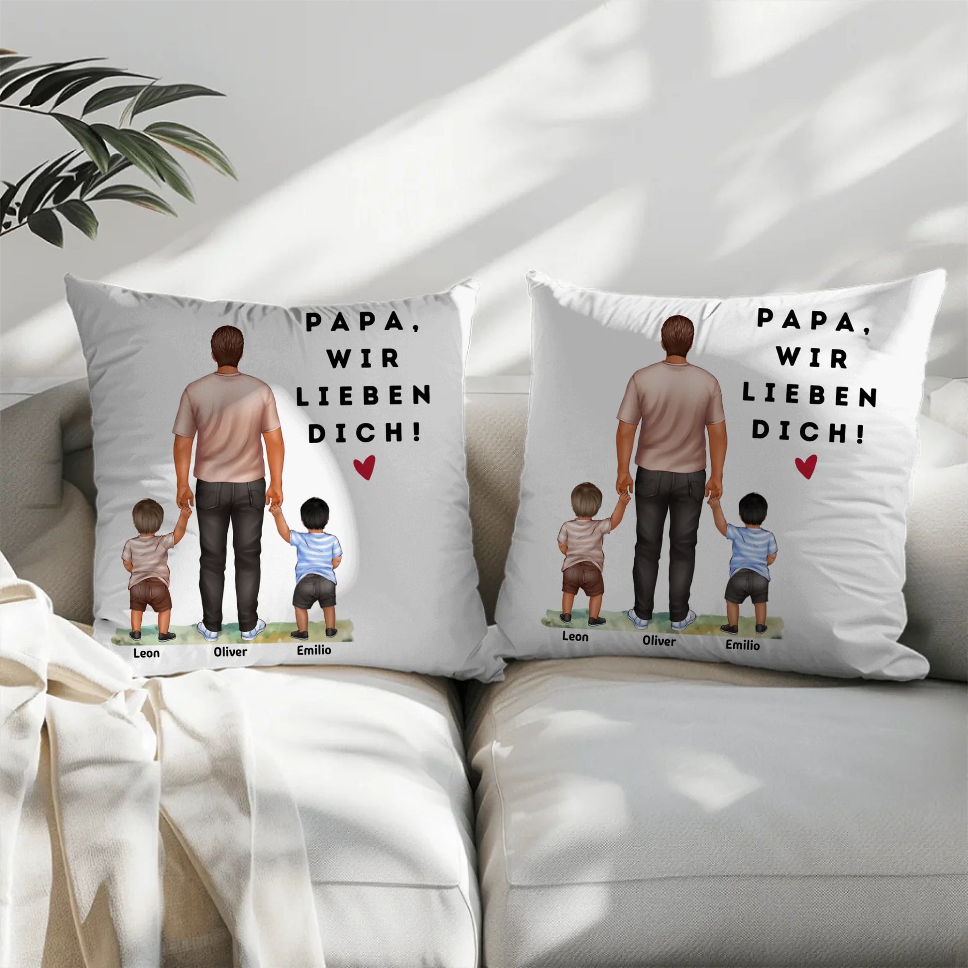 Geschenk für Papa mit Kindern – Personalisiertes Kissen mit Namen | Perfekt für Vatertag & Geburtstag Little Mathilda Little Mathilda Kissen