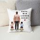 Geschenk für Papa mit Kindern – Personalisiertes Kissen mit Namen | Perfekt für Vatertag & Geburtstag Little Mathilda Little Mathilda Kissen