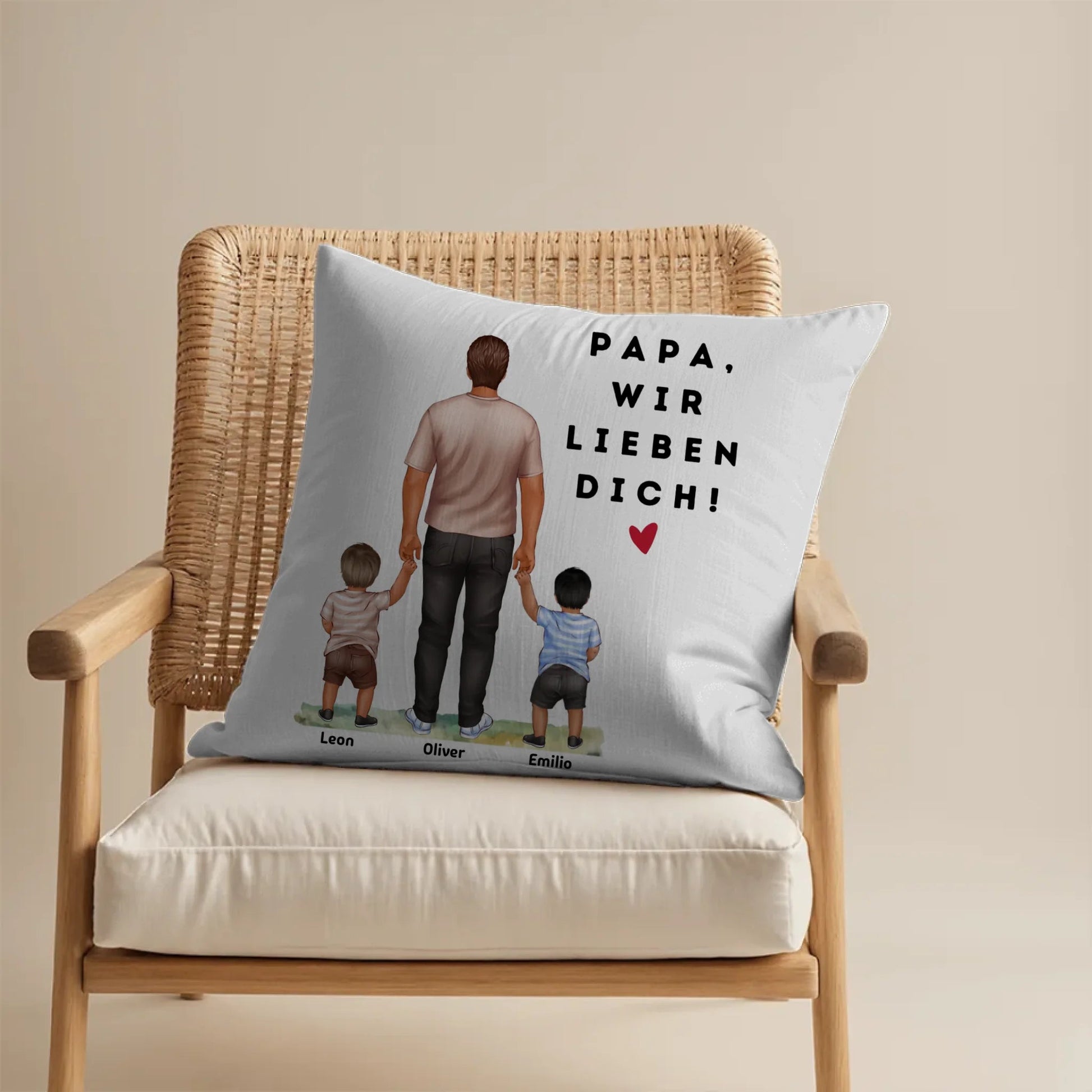 Geschenk für Papa mit Kindern – Personalisiertes Kissen mit Namen | Perfekt für Vatertag & Geburtstag Little Mathilda Little Mathilda Kissen