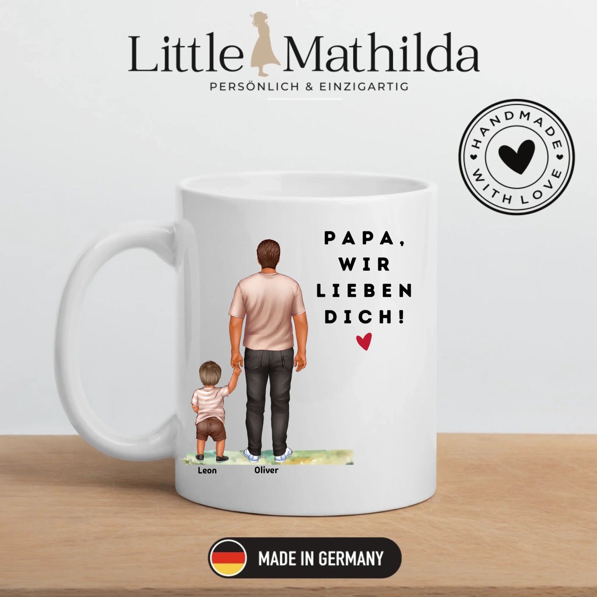 Geschenk für Papa mit Kindern – Personalisiertes Kissen mit Namen | Perfekt für Vatertag & Geburtstag Little Mathilda Little Mathilda Kissen