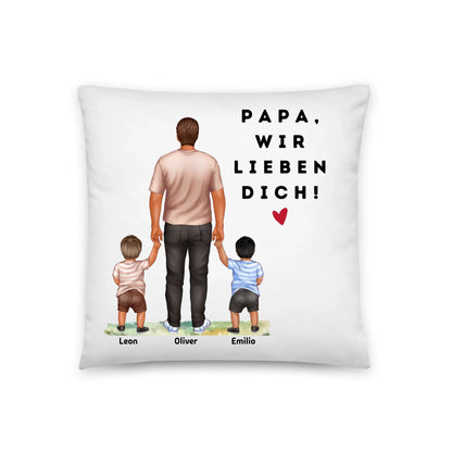 Geschenk für Papa mit Kindern – Personalisiertes Kissen mit Namen | Perfekt für Vatertag & Geburtstag Little Mathilda Little Mathilda Kissen