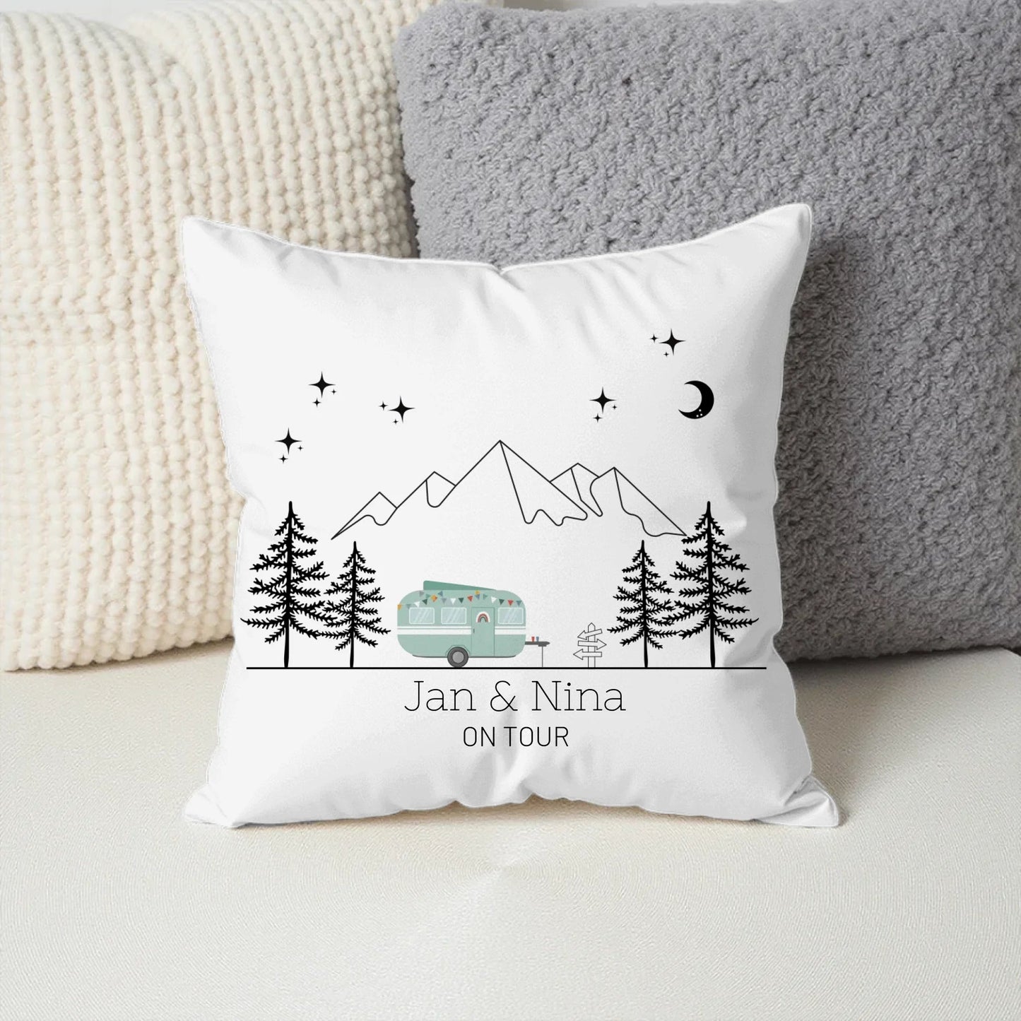 Personalisierte Camping Kissen "Happy Camper" Little Mathilda Little Mathilda Kissen