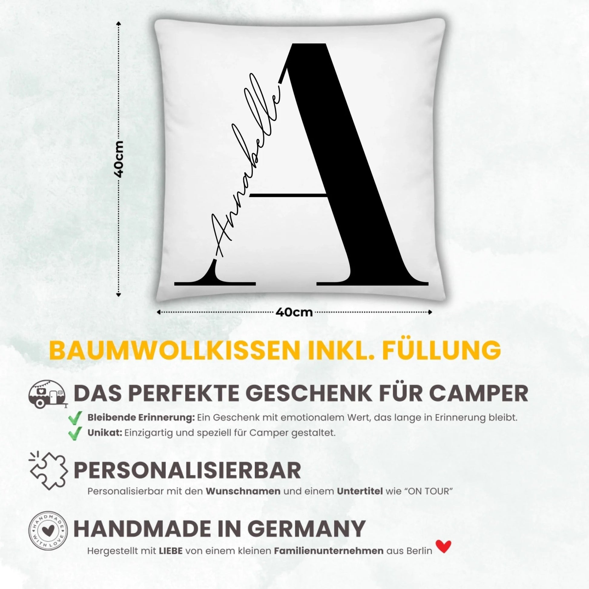 Personalisiertes Buchstabenkissen mit Namen (40x40cm) Little Mathilda Little Mathilda Kissen