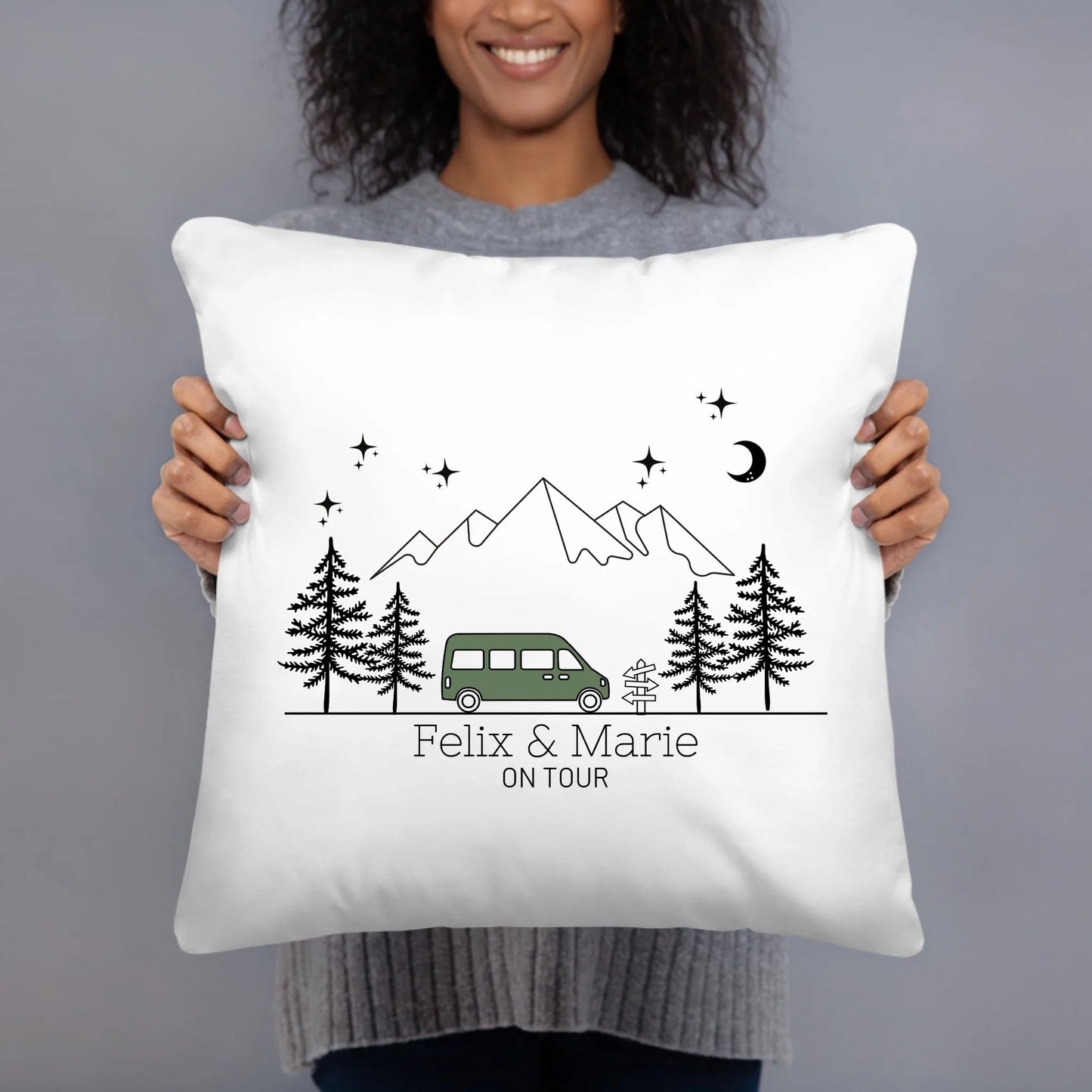 Personalisiertes bunter Camper (40x40cm Baumwolle) Little Mathilda Little Mathilda Kissen