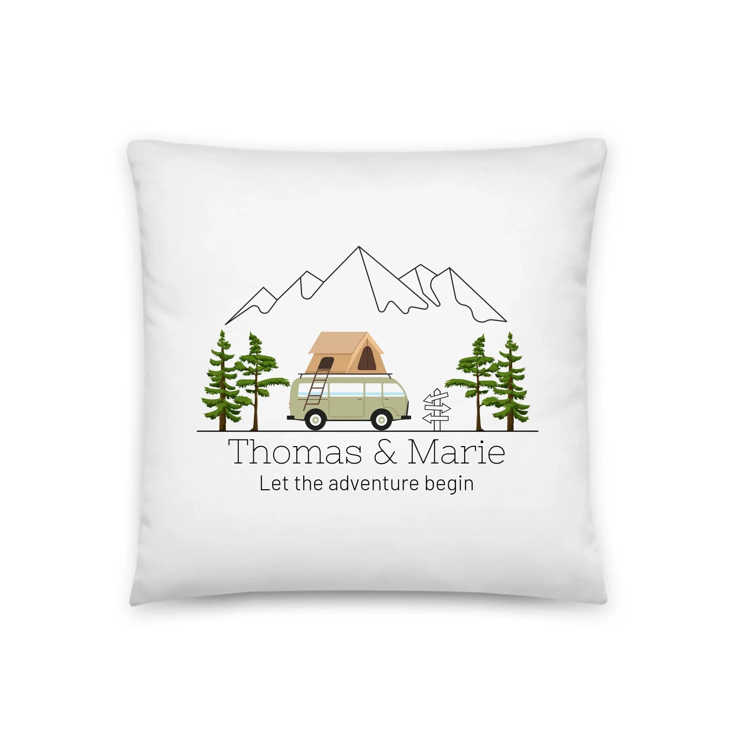 Personalisiertes Camping Kissen bunter Camper mit Dachzelt Little Mathilda Little Mathilda Kissen