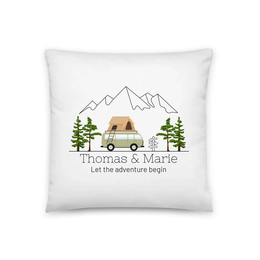 Personalisiertes Camping Kissen bunter Camper mit Dachzelt Little Mathilda Little Mathilda Kissen