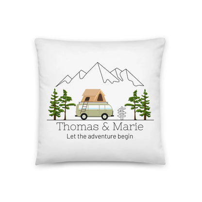 Personalisiertes Camping Kissen bunter Camper mit Dachzelt Little Mathilda Little Mathilda Kissen