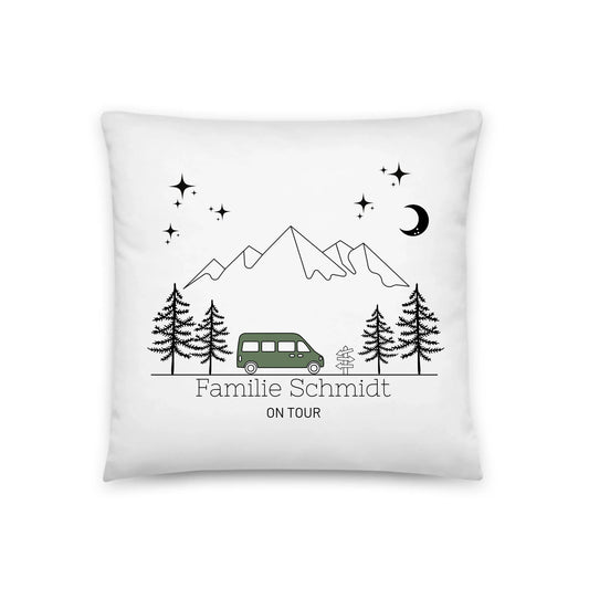 Personalisiertes Camping Kissen: Camping Van (40x40cm Baumwolle) Little Mathilda Little Mathilda Kissen