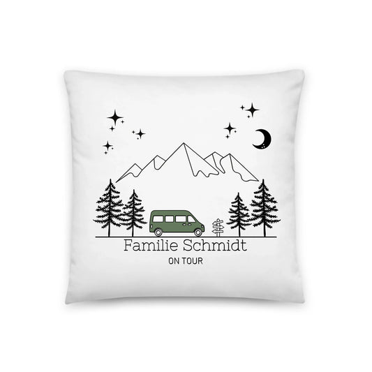Personalisiertes Camping Kissen: Camping Van (40x40cm Baumwolle) Little Mathilda Little Mathilda Kissen