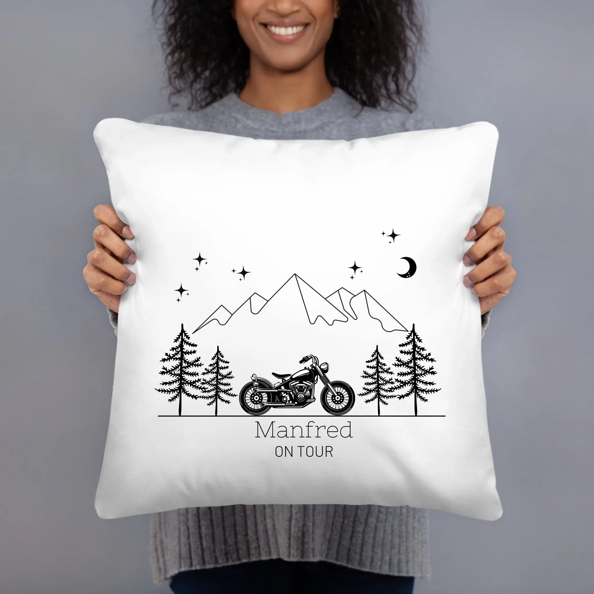 Personalisiertes Camping Kissen "Motorrad" (40x40cm Baumwolle) Little Mathilda Little Mathilda Kissen