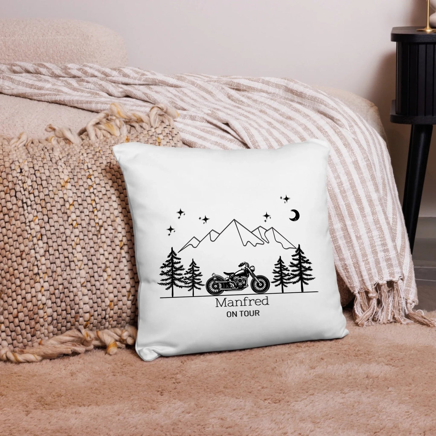 Personalisiertes Camping Kissen "Motorrad" (40x40cm Baumwolle) Little Mathilda Little Mathilda Kissen