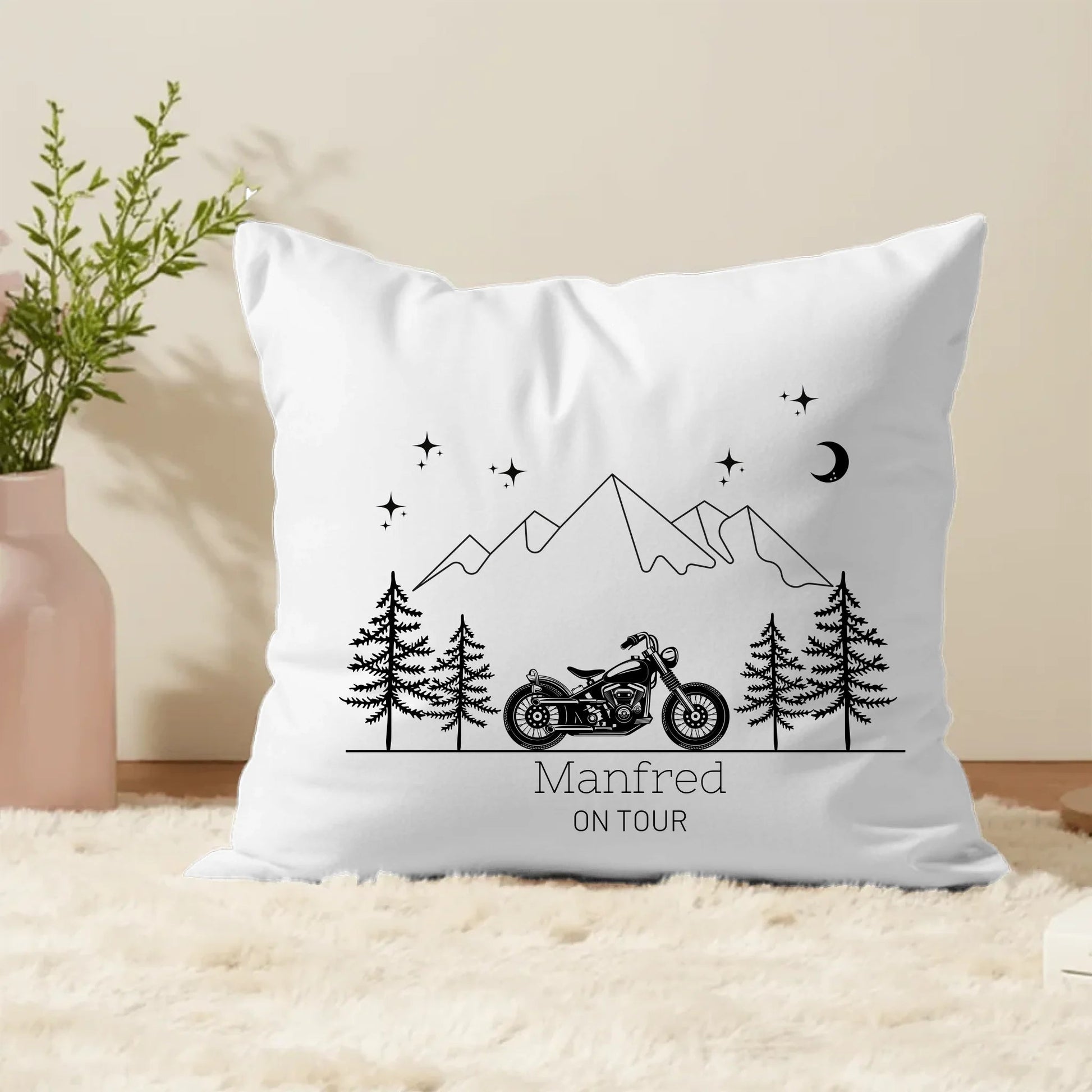 Personalisiertes Camping Kissen "Motorrad" (40x40cm Baumwolle) Little Mathilda Little Mathilda Kissen