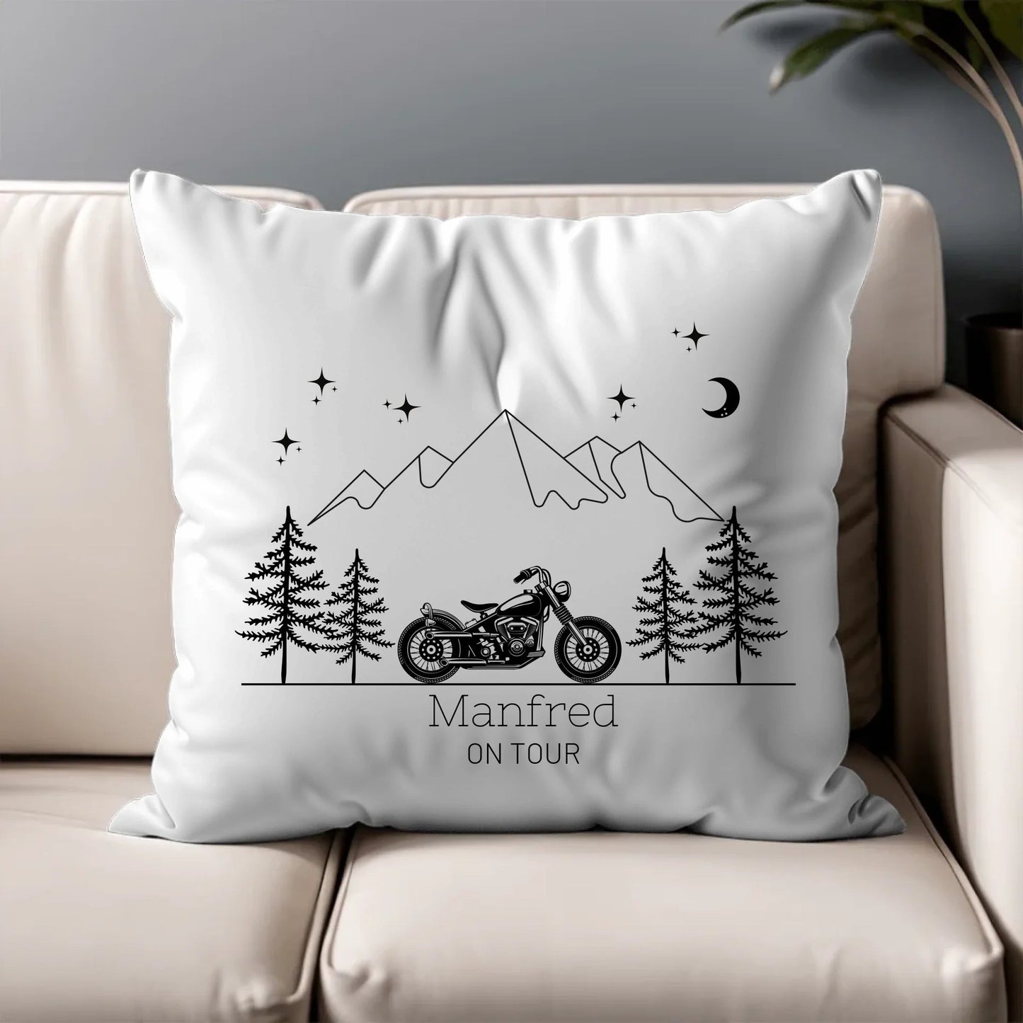 Personalisiertes Camping Kissen "Motorrad" (40x40cm Baumwolle) Little Mathilda Little Mathilda Kissen