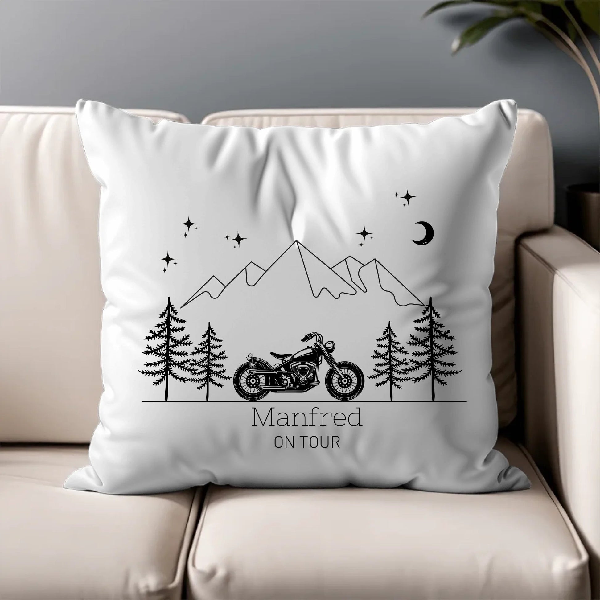 Personalisiertes Camping Kissen "Motorrad" (40x40cm Baumwolle) Little Mathilda Little Mathilda Kissen