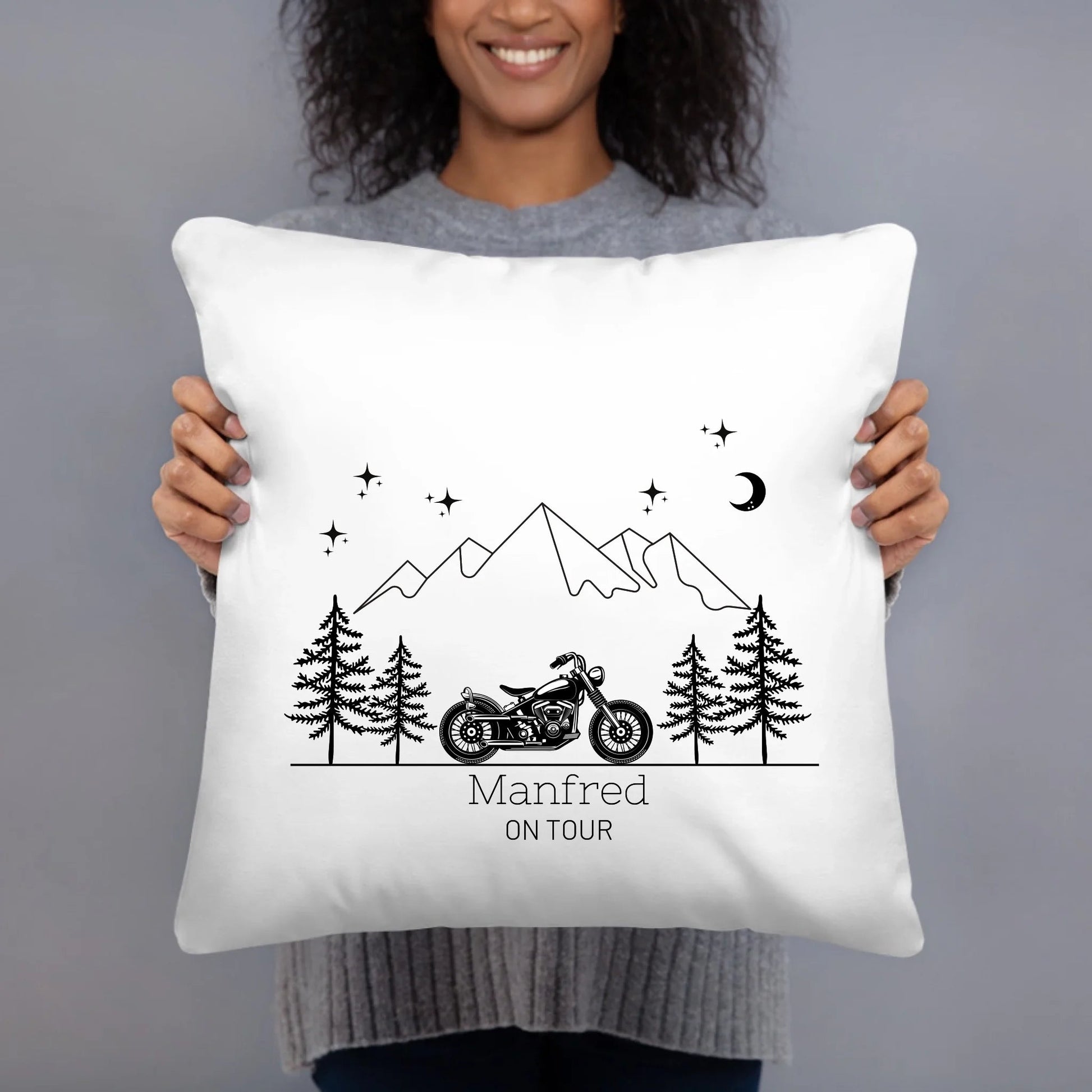 Personalisiertes Camping Kissen "Motorrad" (40x40cm Baumwolle) Little Mathilda Little Mathilda Kissen