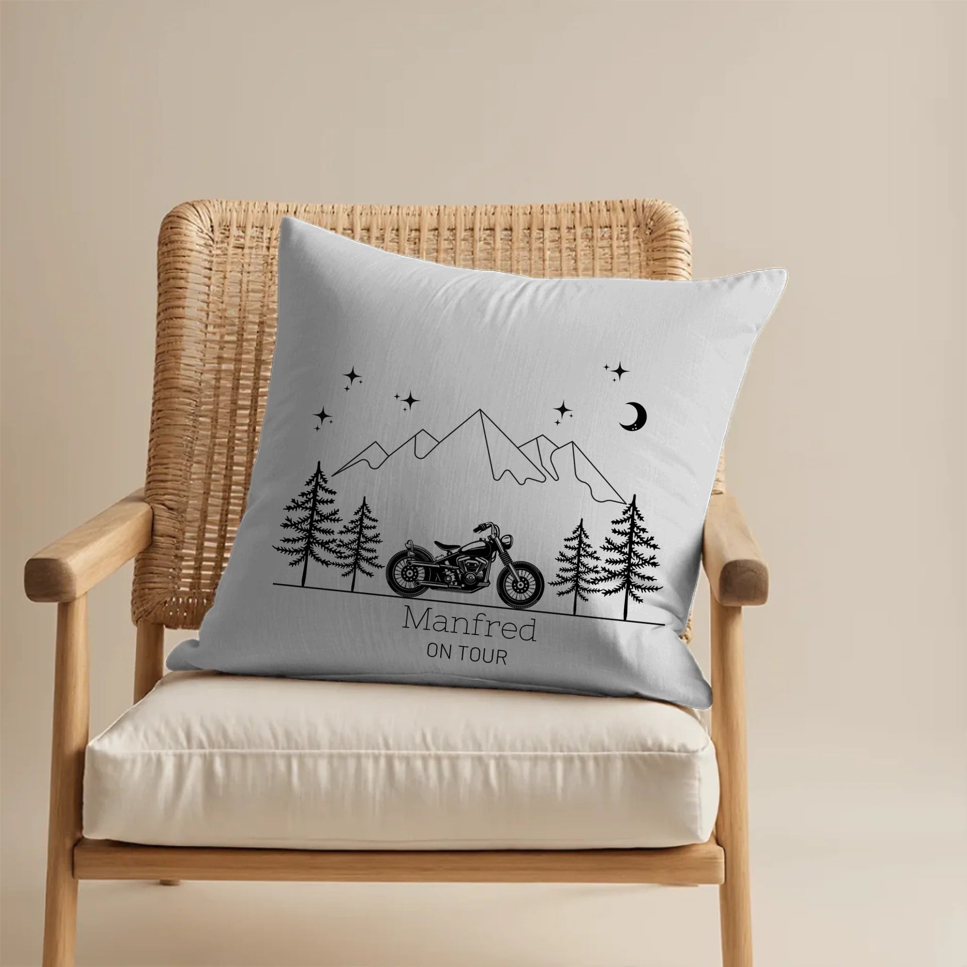 Personalisiertes Camping Kissen "Motorrad" (40x40cm Baumwolle) Little Mathilda Little Mathilda Kissen