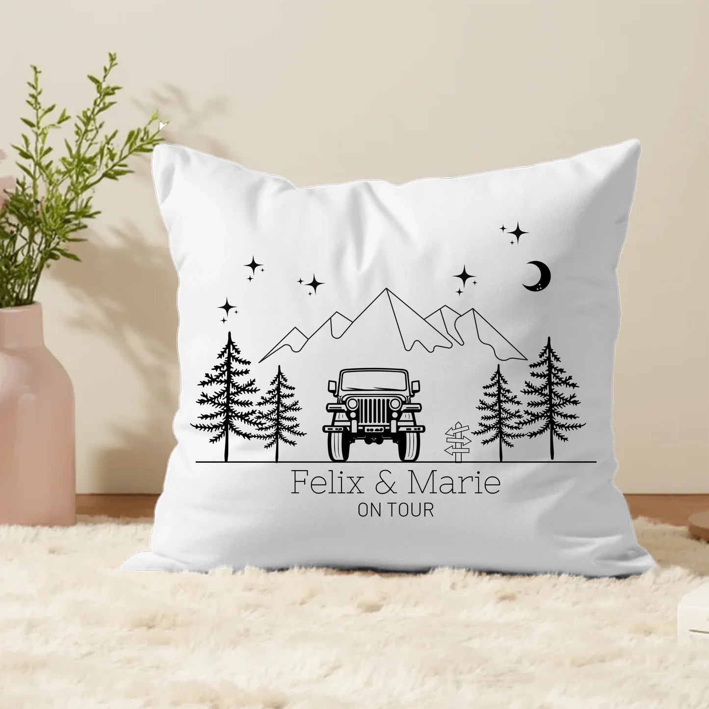 Personalisiertes Camping Kissen Offroad 4x4 (40x40cm Baumwolle) Little Mathilda Little Mathilda Kissen