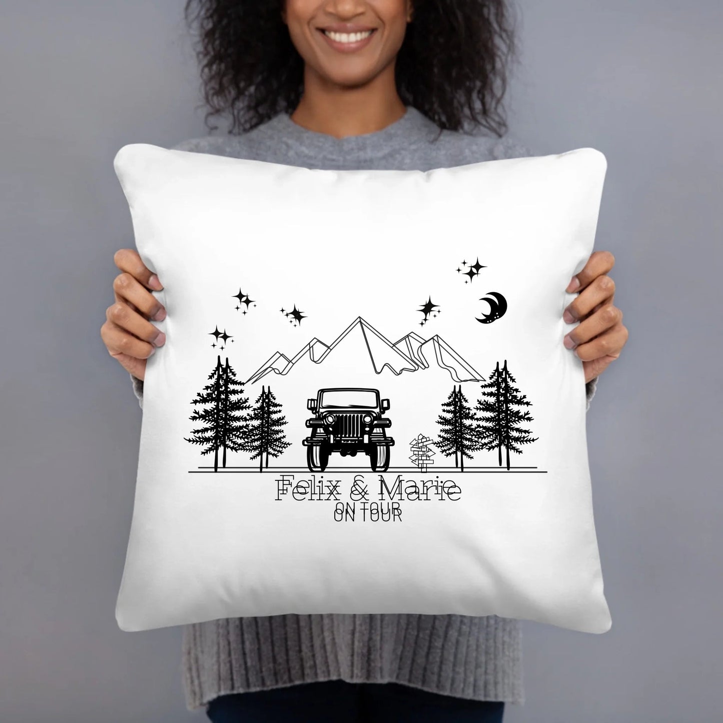 Personalisiertes Camping Kissen Offroad 4x4 (40x40cm Baumwolle) Little Mathilda Little Mathilda Kissen